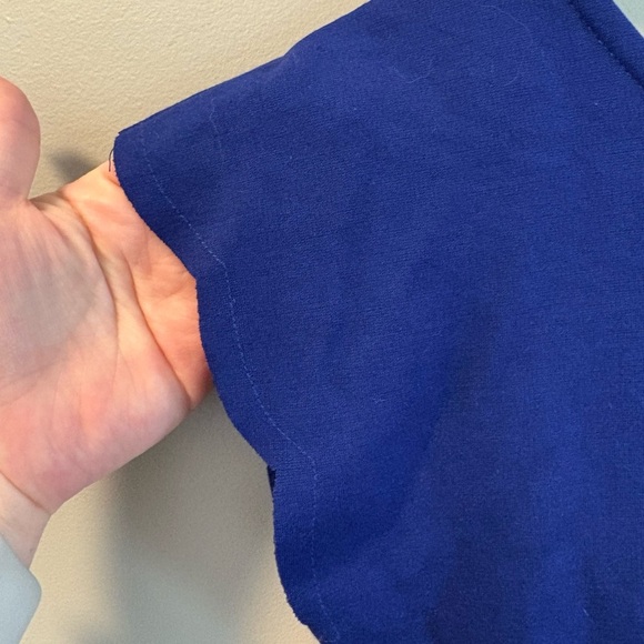 Fitted Blue Cap Sleeve Mini Dress size L - Picture 9 of 9